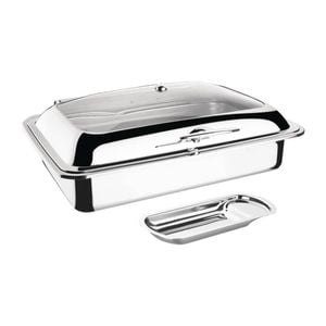 Olympia 1/1 Gn Induction Chafer Silver Gastronorm Food Display 195x586x450mm Ft037