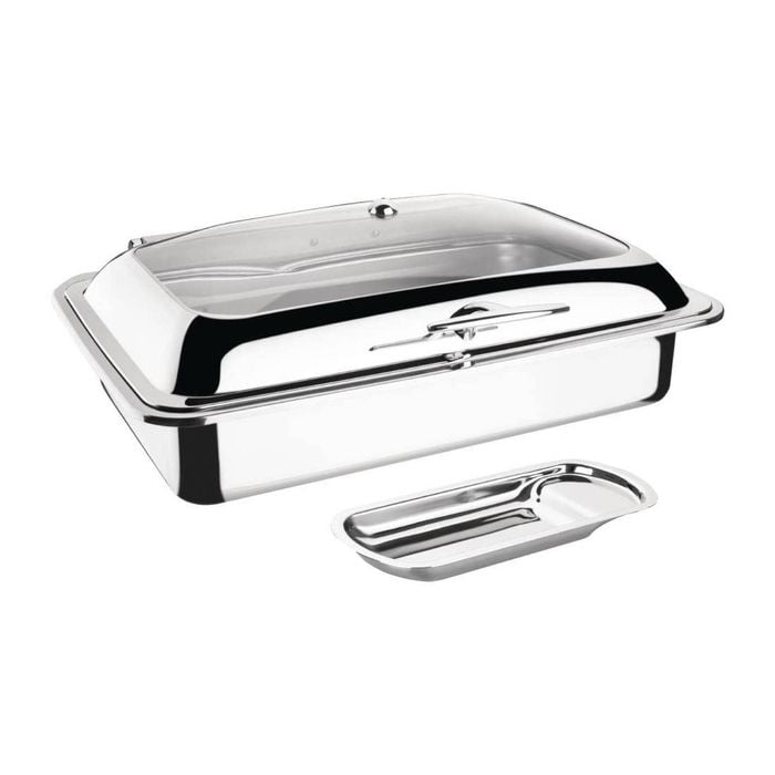 Olympia 1/1 Gn Induction Chafer Silver Gastronorm Food Display 195x586x450mm Ft037