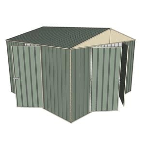 Build-a-Shed 3.0 x 3.0 x 2.3m Gable Triple Hinge Door Shed - Green