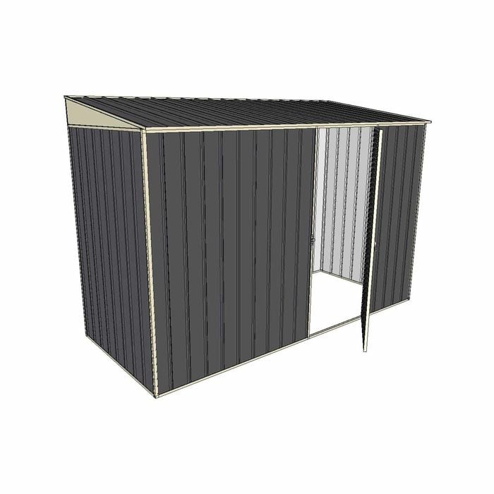 Build-A-Shed 1.2 x 3.0 x 2.0m Skillion Single Hinged Side Door Shed - Grey