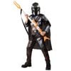 Star Wars The Mandalorian Deluxe Kids Halloween Costume with Cape and Mask – Official Licensed, Grey Colour, 6-8 Years