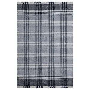 Handwoven Dhurrie Rug-Legend 6361-Ivory Charcoal-110x160cm