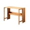 Lauft Folding Bamboo Wood Computer Study Desk W/ Built-in Bookshelf & Storage