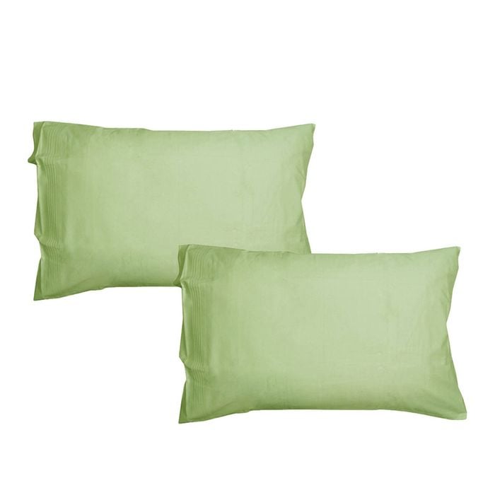 Bloomington Pair of 400TC Egyptian Cotton Sateen Supremo Aloe (Hay) Standard Pillowcases
