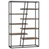 Costway 7 Tier Zigzag Industrial Bookshelf 180cm Heavy Duty Metal Frame