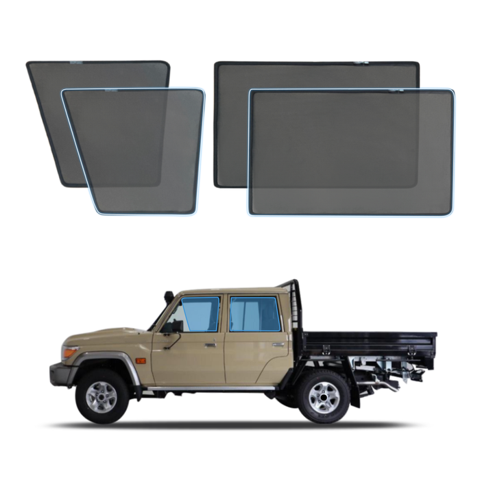 AUSGO Magnetic Window Sun Shade for Toyota Land Cruiser LandCruiser 79 Land Cruiser 79 LC79 4-Piece Set Car Shades