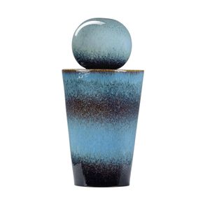 Northcote Pottery 24.5 x 50cm Coastal Blue Stillwater Pillar Glazed Ceramic Water Feature