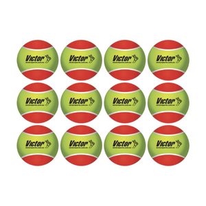 12pc Victor Sports Tennis Ball Pressureless Training Balls Set Yellow/Red