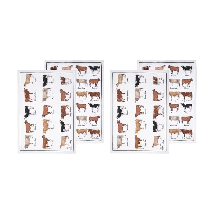 2x 2pc Ashdene Best In Breed Dairy Cow Farm Kitchen Tea Towels Animal Art