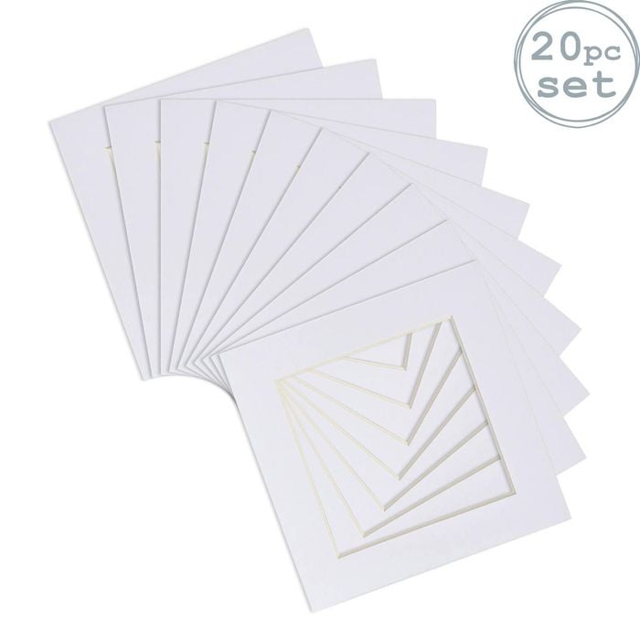 20x Picture Photo Mounts - To Fit Frame Size 6 X 6" For Image Size 4 X 4"