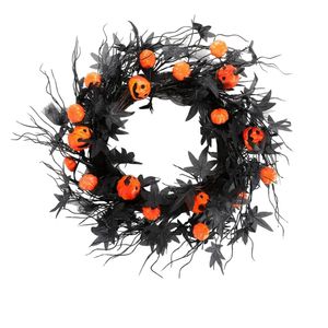 Lifebay Halloween Pumpkin Wreath Door Hanging Decoration
