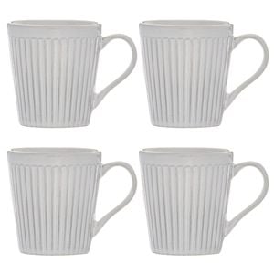 4pc Ladelle Marguerite Stoneware Drink Mug 400ml Set 13.5x10x10.5cm White