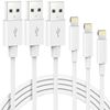 iWill 3 Pack 2m Long Data Transfer Charger Charging USB Cable Cord for Apple iPhone iPad iPod Bulk White TPE