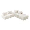 Oikiture 5 Seater Boucle Modular Sofa & Ottoman Set
