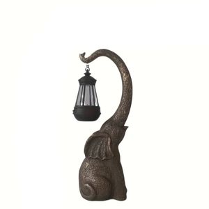 Lifebay Solar Elephant Garden Light Sculpture with Lantern
