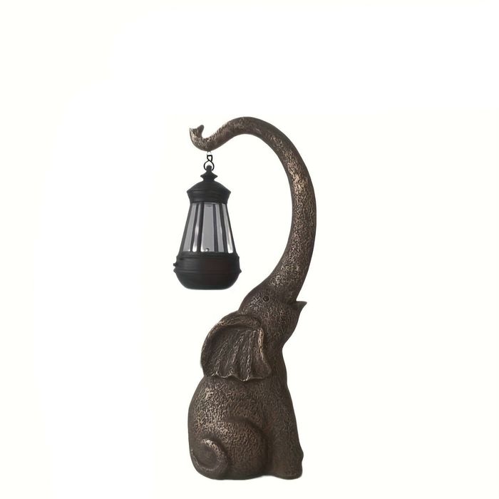 Lifebay Solar Elephant Garden Light Sculpture with Lantern