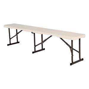 Lifetime Almond Folding Trestle Resin Bench