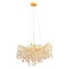 Telbix Molena Modern Pendant Hanging Lamp Light Aluminium Crystal Gold Amber Clear Gloss