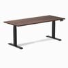 Desky Dual American Rustic Pine Softwood Sit Stand Desk 180x75cm Matte Black Frame Leg