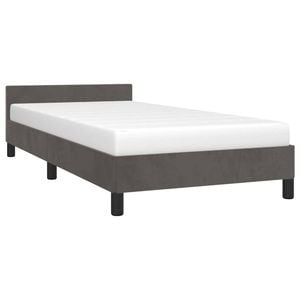 vidaXL Bed Frame Slatted Bed Base Dark Grey 106x203 cm King Single Size Velvet