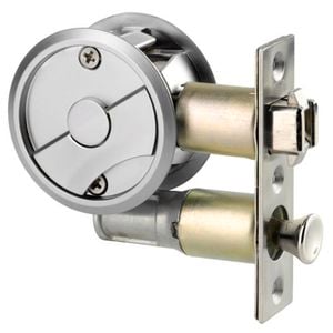 Lockwood Satin Chrome Pearl Cavity Slider Privacy Set
