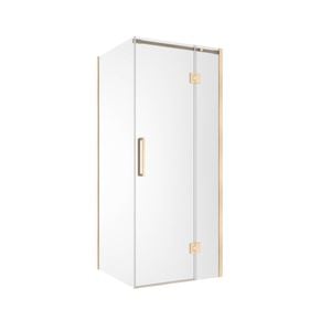 Rick McLean's 870 x 870mm Brushed Brass Euro Frameless Hinged Shower Screen
