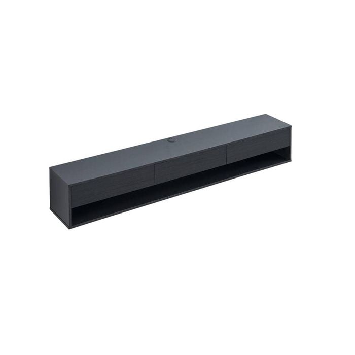 Tierra Wall Mount Entertainment TV Unit Floating 3 Drawers 180cm Black