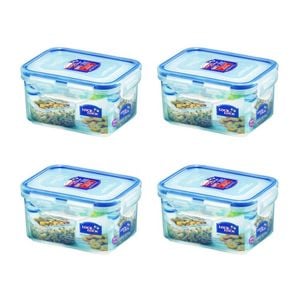 4x Lock & Classic Rectangular Short Container - 350ml