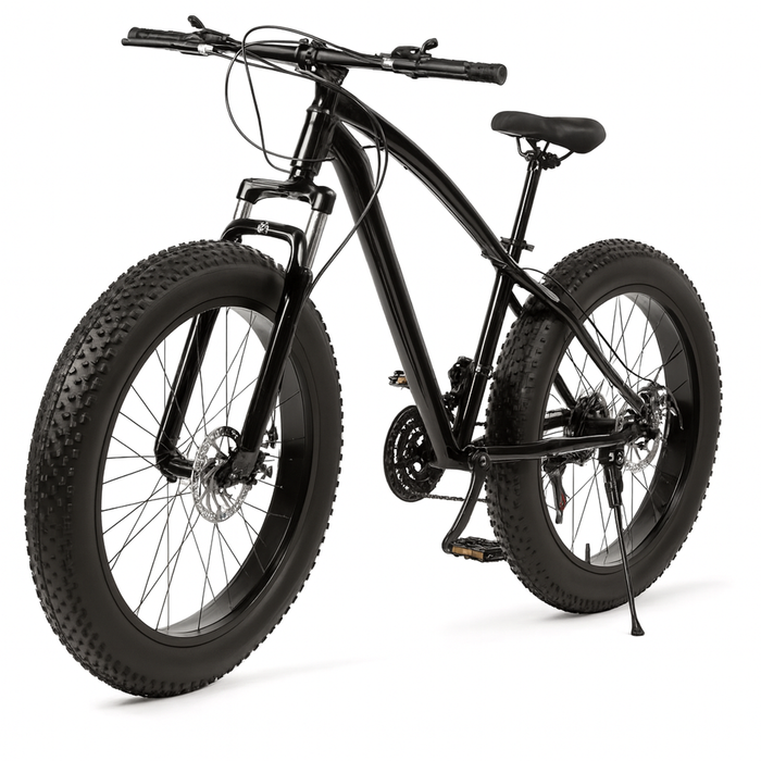 26 X Large Fat Tyre Bicyle mountain bike Full Suspension 21 speed Black