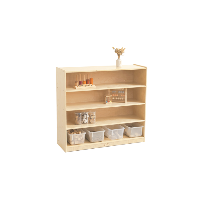 Jooyes Kids 4 Shelf Wooden Bookcase Organiser Storage - H91cm