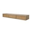Westly Rattan Hover Wall Mount TV Unit with 3 Sliding Doors Oak