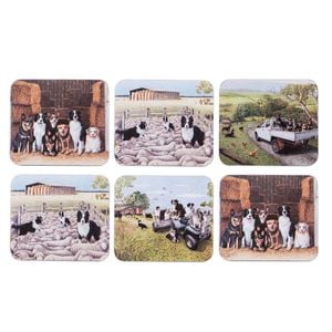 6pc Ashdene Working Dogs Cup Mug Kitchen Drinks Coaster 11x9.7cm