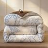 CottonMore Winter Warm Jacquard Leaf Milk Velvet Comforter Plush Blanket 200x230cm