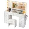Artiss Dressing Table Charging Station LED Mirror White