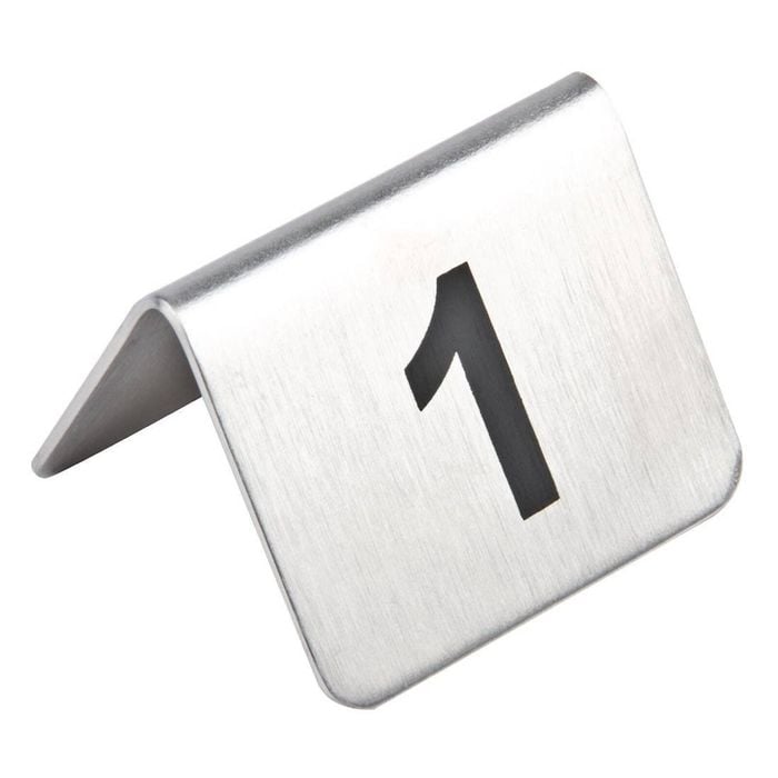 Olympia Table Numbers Stainless Steel 1-10 10 Pack Commercial Catering Cafe