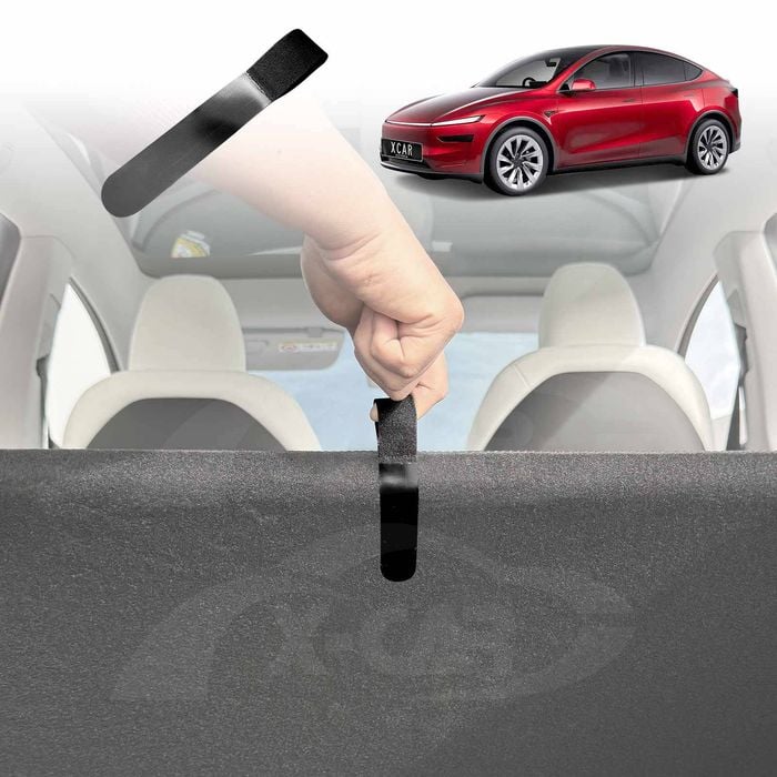 DrawString Pull Strap Carrying Handle for Tesla Model Y Juniper 2025-Onwards 2-In-1 Boot Liners Rear Trunk Cargo Mats