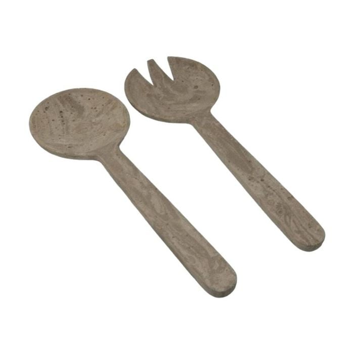 2pc SS Collective Terrazzo Style Salad Servers Fork & Spoon Utensil Set 32cm