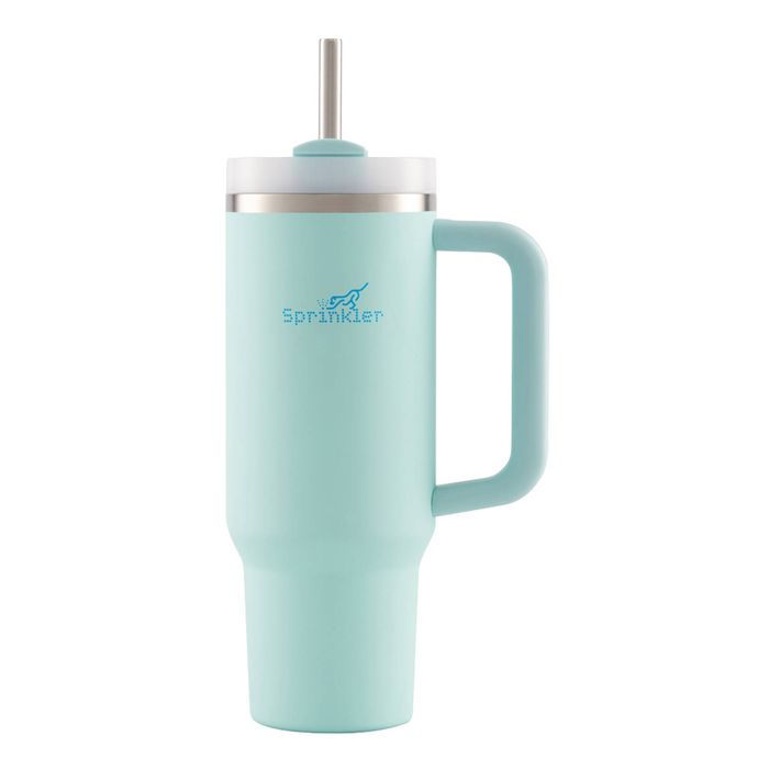 Sprinkler Sunny Insulated Stainless Steel Water Tumbler Flask Lid 1L Sea Breeze