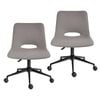 La Bella Grey 2 Set Office Desk Chair - Loop Yarn Fabric Home Swivel Chair Cut-Out Seat HALO