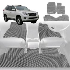 6D Diamond Car Floor Mats for Toyota Prado (J150)2009-2013-Full Set-Grey-Outback GT