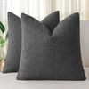 Gioia Casa Twin-pack Bouclé Cushion Covers - Soft Textured Polyester With Hidden Zipper (charcoal, 45cm X 45cm)