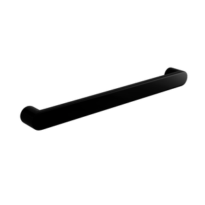 Hotwire 600mm Black Single Horizontal Round Heated Towel Rail