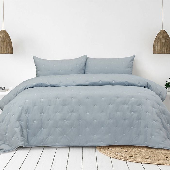 Ardor Saladin Chambray 3 Pcs Embroidered Comforter Set Queen/King