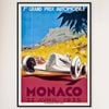 Galrie Monaco Grand Prix 1935 Vintage Racing Poster Perfect for Collectors Artwork, Black Frame, A3 30 x 42cm (12 x 16inch)