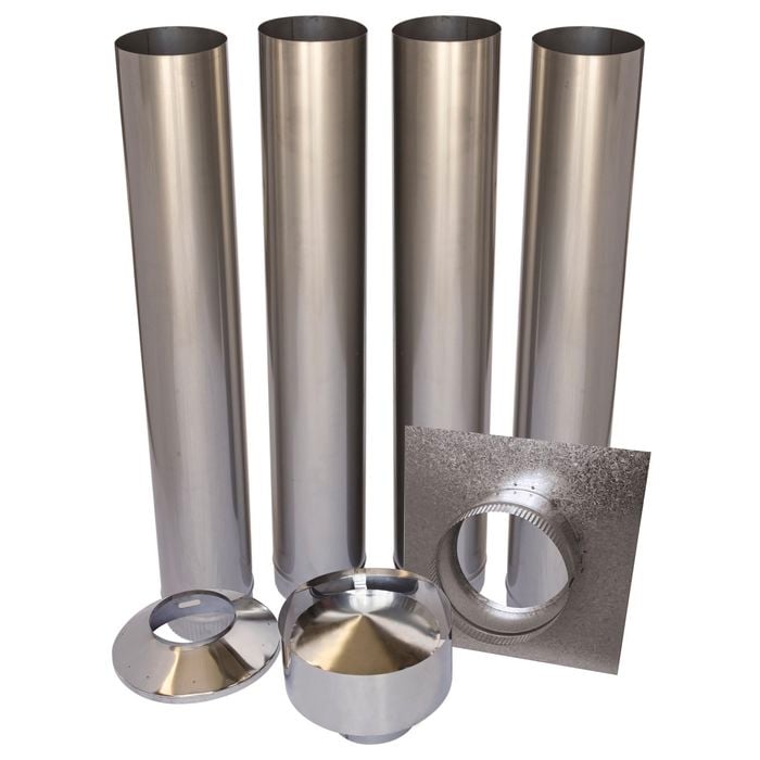 Scandia Masonry Inbuilt Flue Kit - galvanised Avante