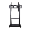 P&P Black Portable Floor TV Stand with AV Shelf, Camera Mount & Lockable Wheels for 32–100" TVs