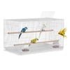 VEVOR Bird Cage White Sturdy Metal with 2 Perches 2 Feeding Cups for Pet Toy