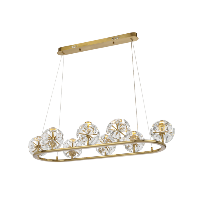 Telbix Catanie Modern Pendant Hanging Lamp Light Metal Crystal Antique Gold Matte