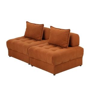Oikiture 2 Seater Velvet Modular Sofa Lounge Chair