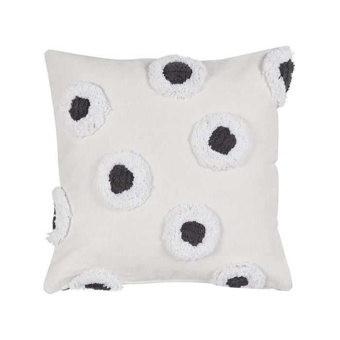 VTWonen 50cm x 50cm Natural Stripe and Eye Natural Filled Cushion - 50cm x 50cm